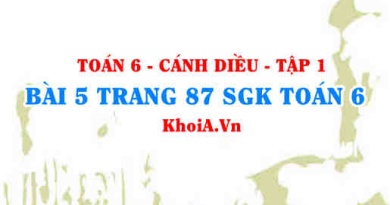 Bài 5 trang 87 SGK Toán 6 tập 1 Cánh Diều